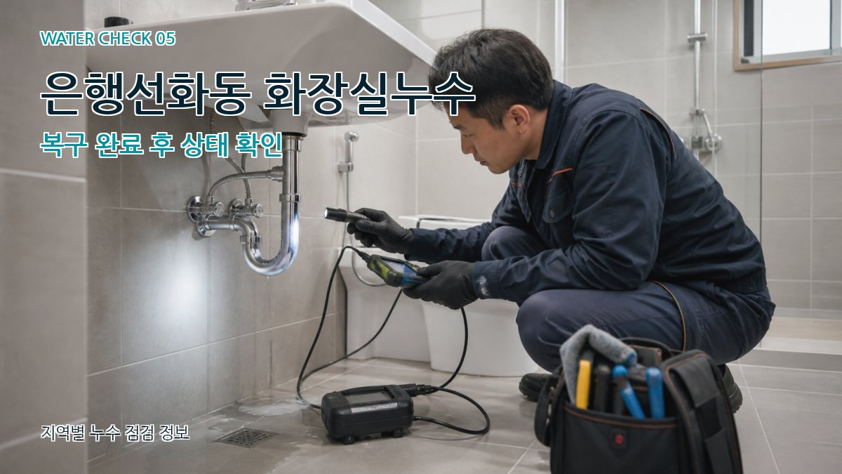 은행선화동 화장실누수 복구 완료 후 상태 확인