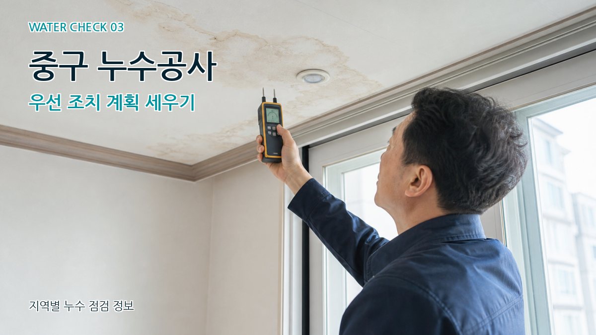 중구 천장누수 누수탐지 이미지