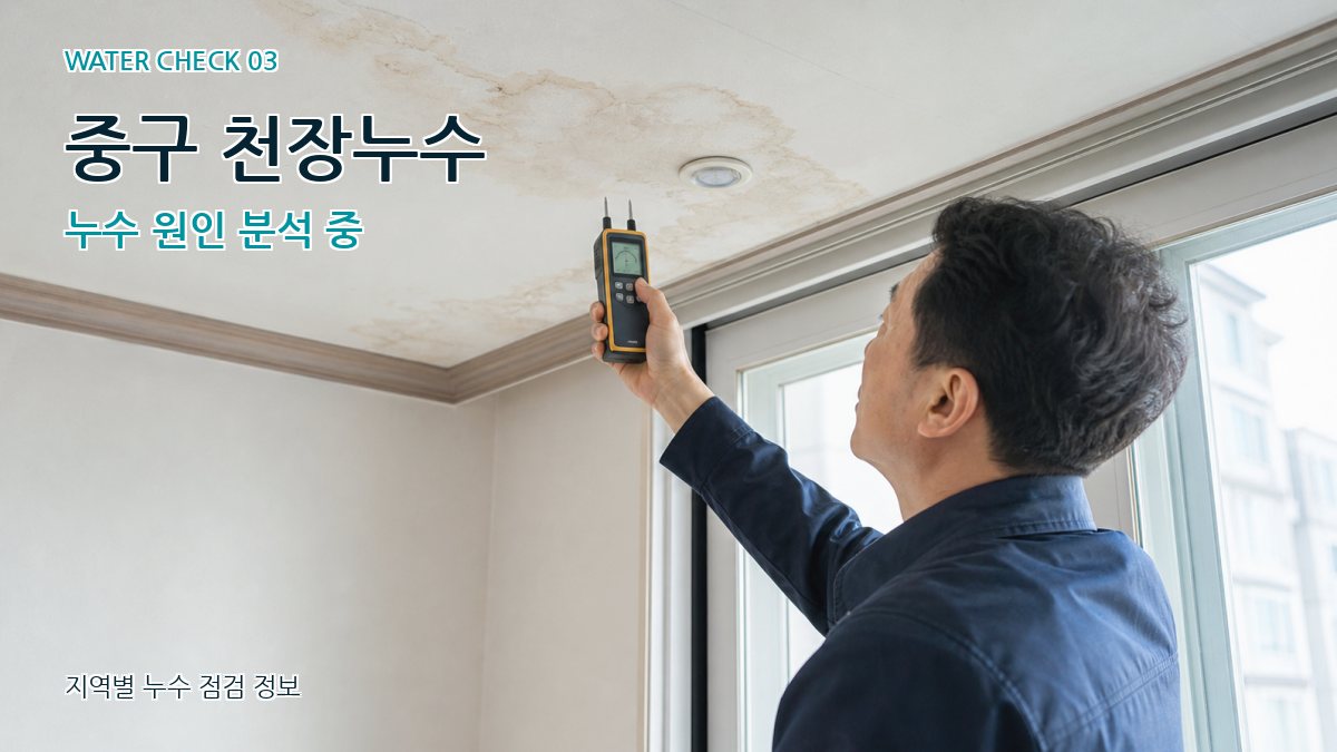 중구 천장누수 누수탐지 이미지