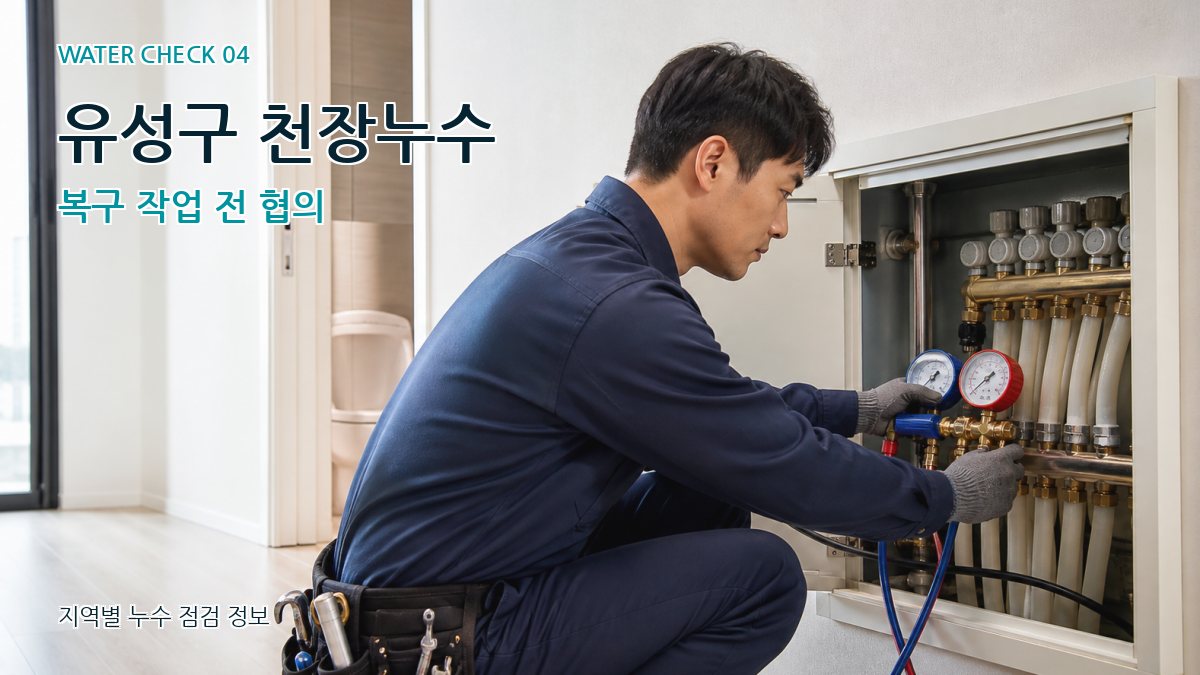 유성구 천장누수 복구 작업 전 협의