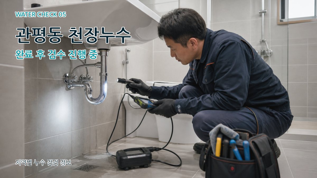 관평동 천장누수 완료 후 검수 진행 중